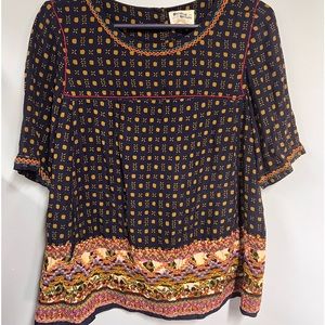 Anthropologie Holding Horses Minas Embroidered Top Sz 6 Boho Peasant Cottagecore